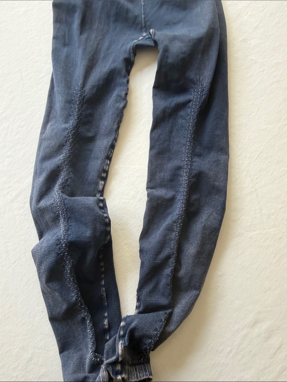 Free People Blue faded look Ribbed-Waist Leggings - Picture 4 of 6
